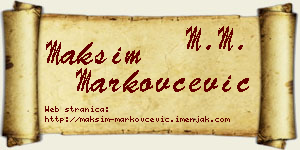 Maksim Markovčević vizit kartica